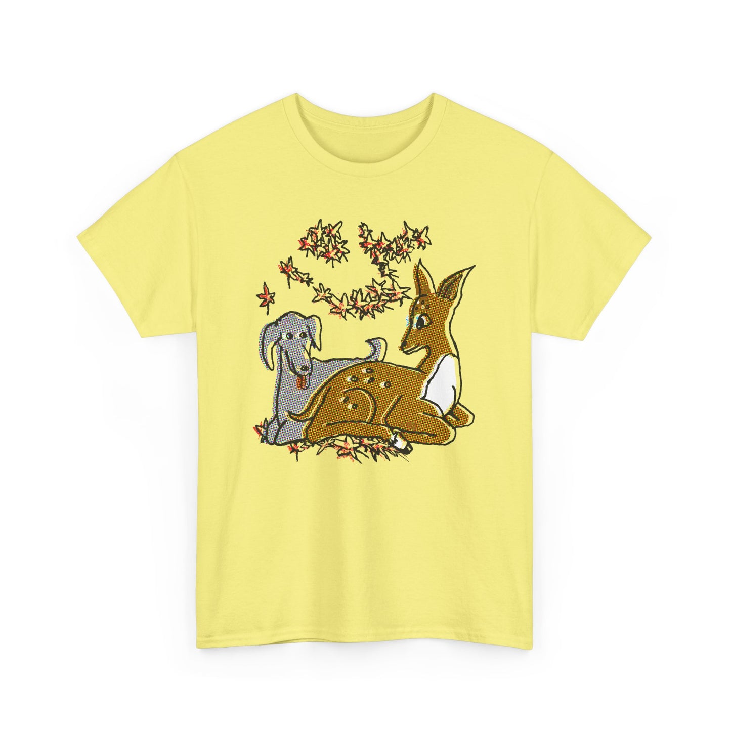 original drawing deer and dog love tshirt