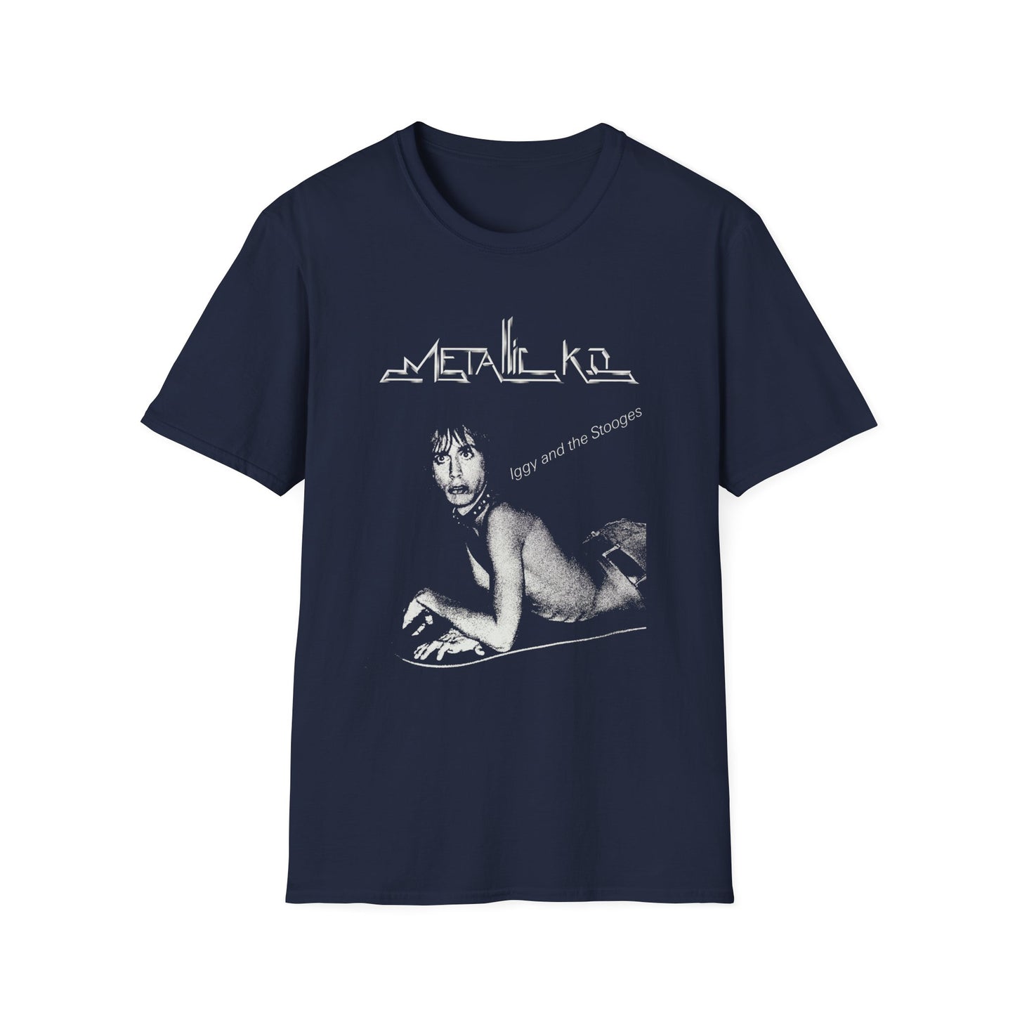 1974 album poster iggy and the stooges metallic k.o tshirt