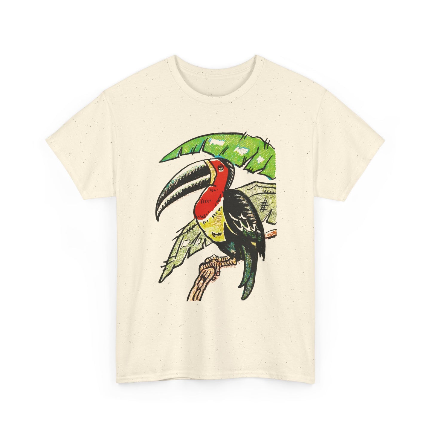 vintage 1920s travel poster toucan graphic reproduction tshirt