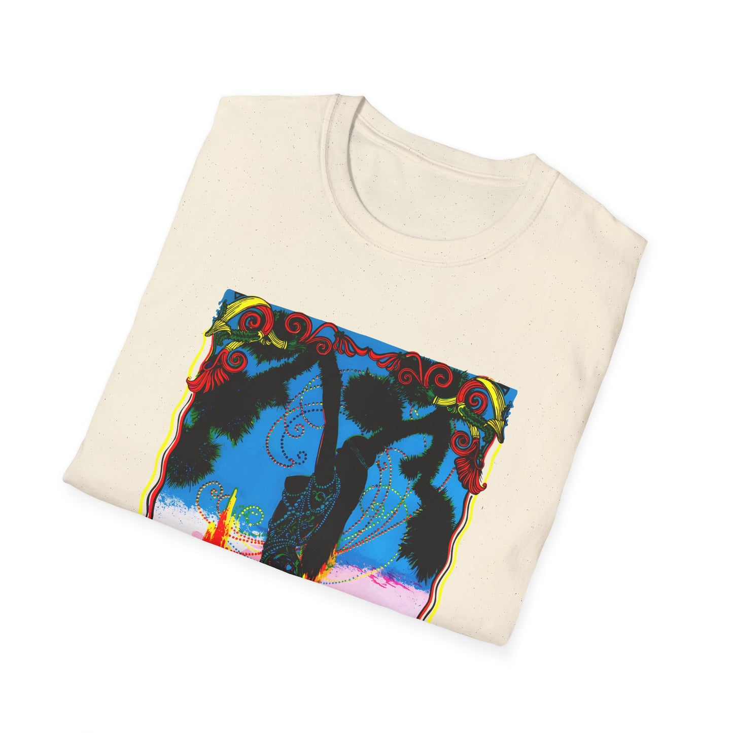 1960's dessert blossom black light psychedelic poster tshirt