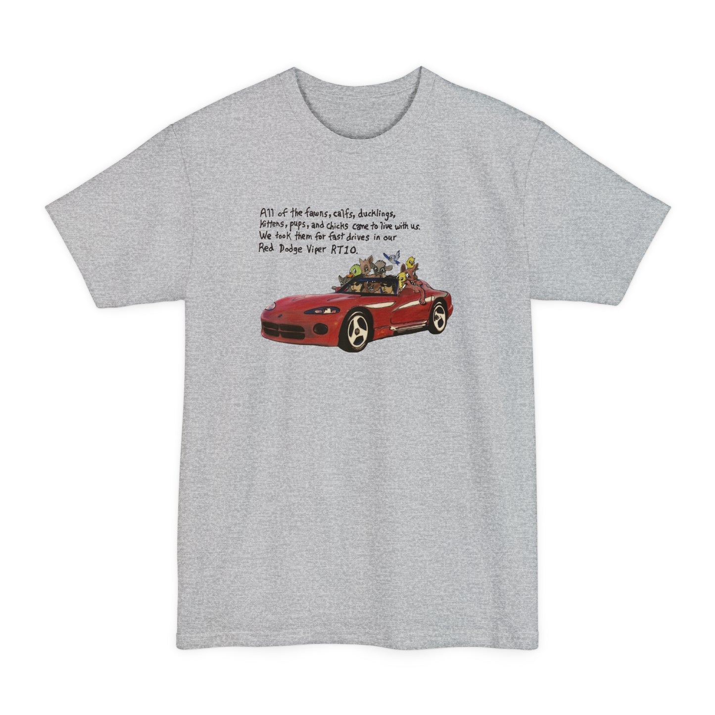 oversized kkidss dodge viper original drawing unisex tall beefy tshirt