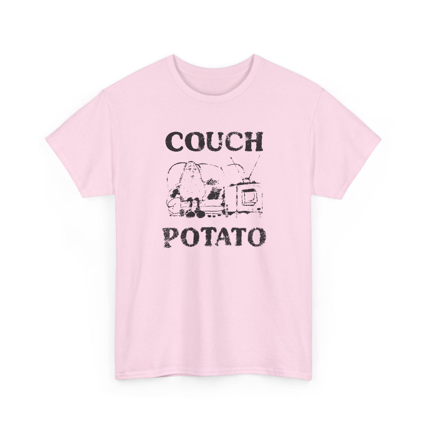 vintage couch potato reproduction in black graphic tshirt