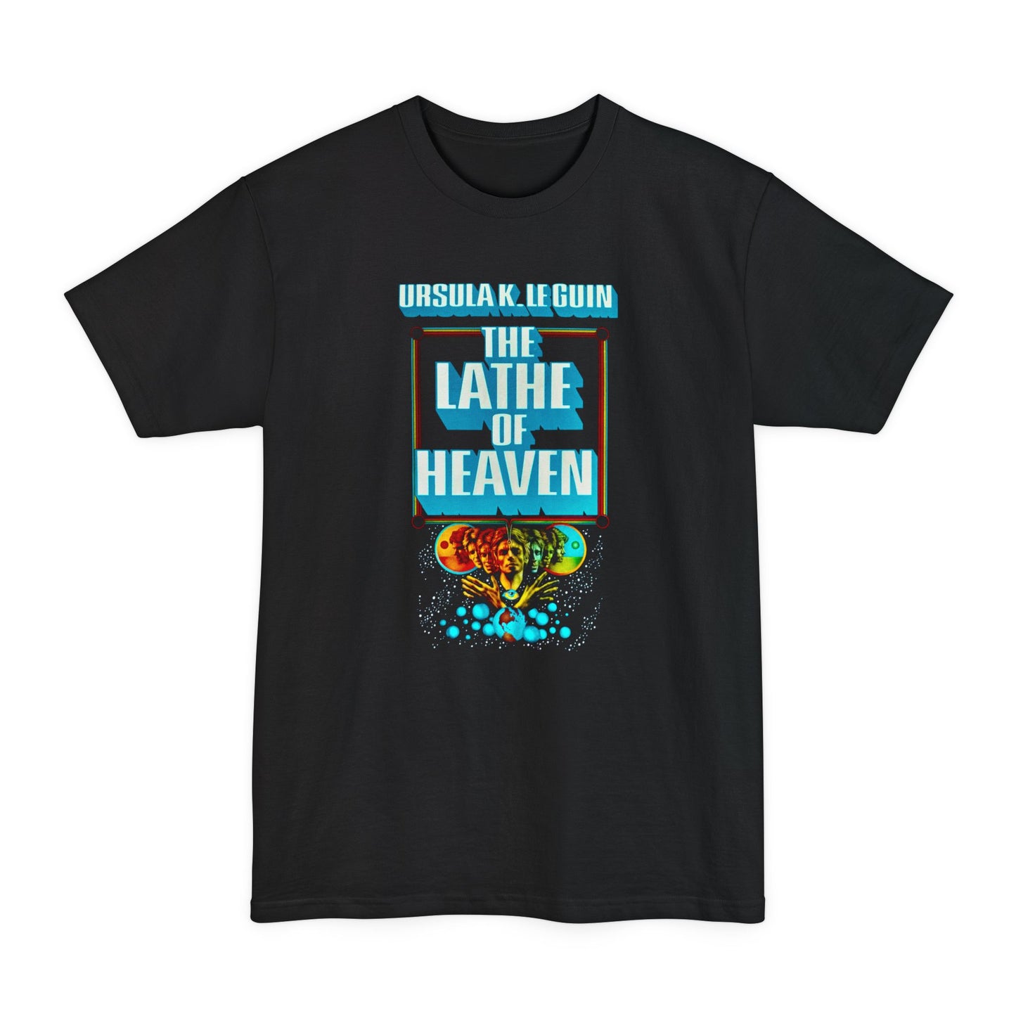 1971 ursula k le guin sci fi novel lathe of heaven book cover unisex tall beefy tshirt