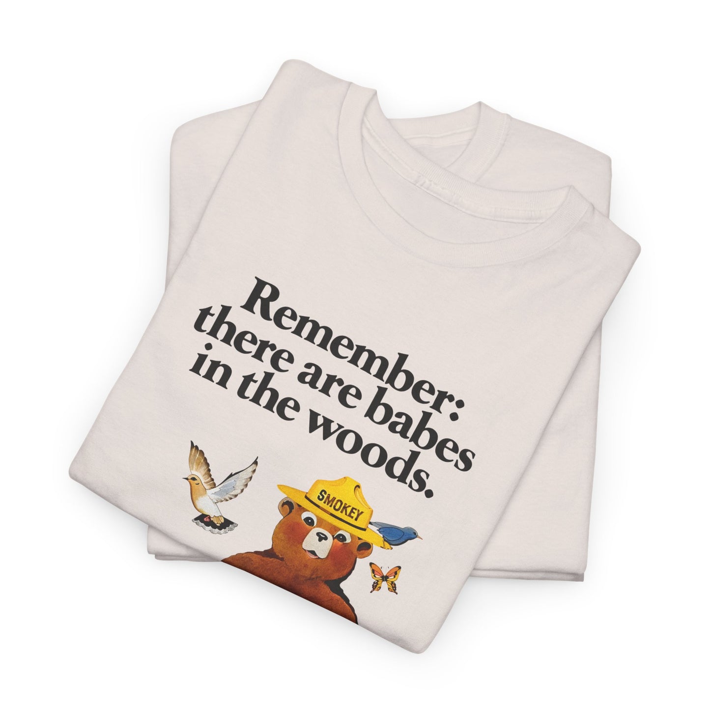 vintage smokey the bear babes in the woods reproduction tshirt