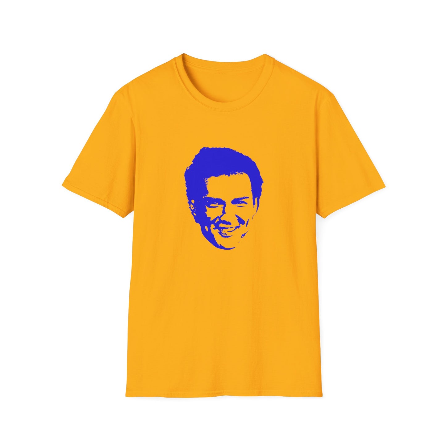 norm macdonald blue stencil face tshirt
