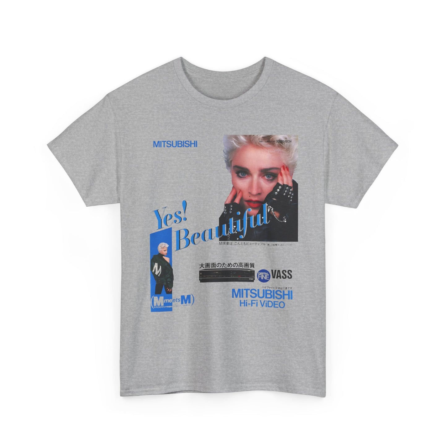 1987 japanese mitsubishi hi fi video ad with madonna reproduction tshirt