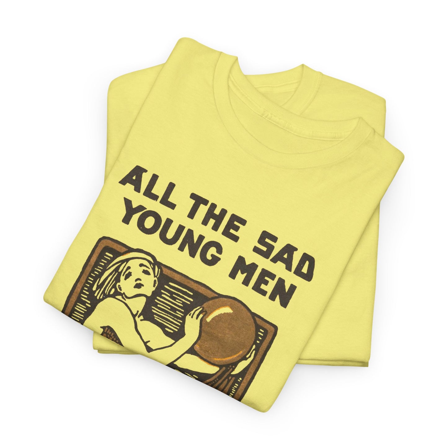 1926 f. scott fitzgerald book cover by cleo damianakes for all the sad young men tshirt