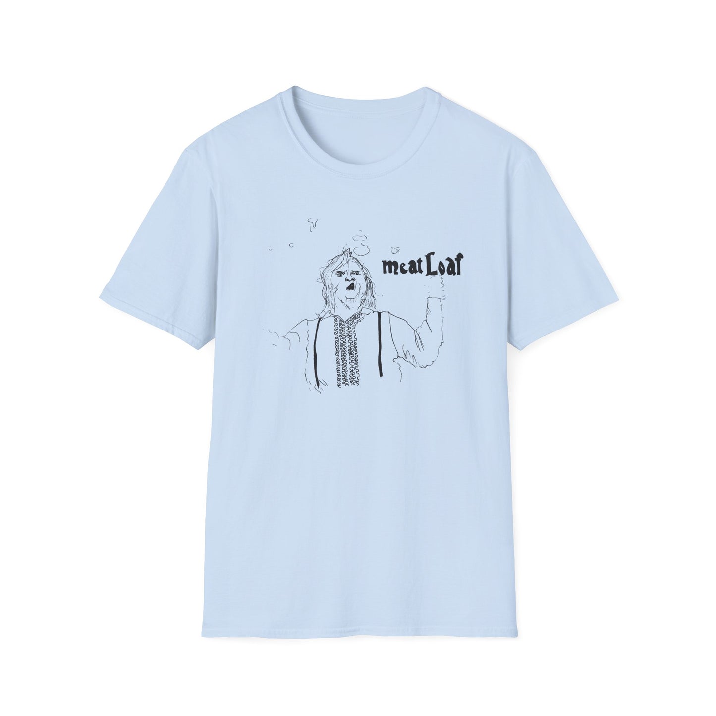 original drawing meat loaf, michael lee aday, bat out of hell singer fan art tshirt