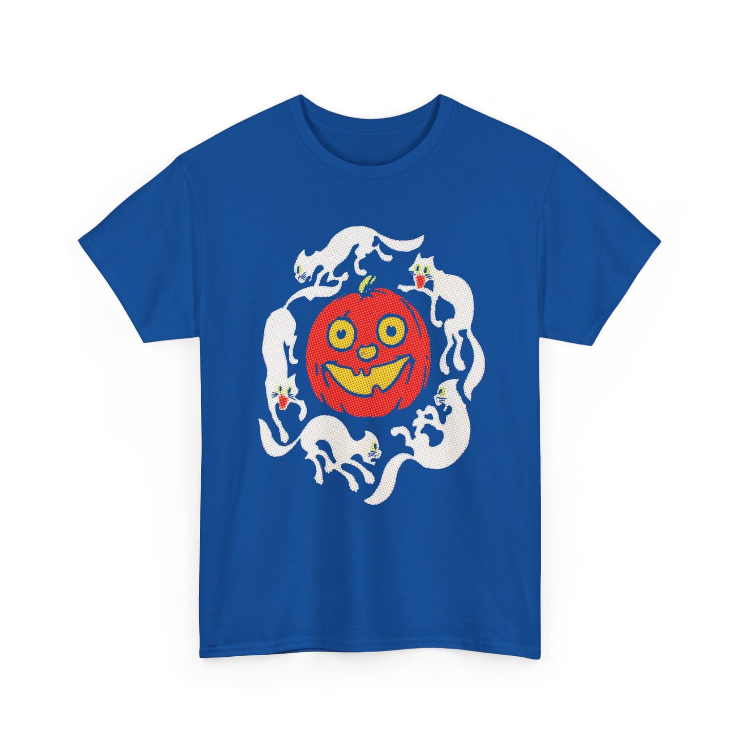 early 1900s halloween crepe paper jacko with cats custom edit tshirt