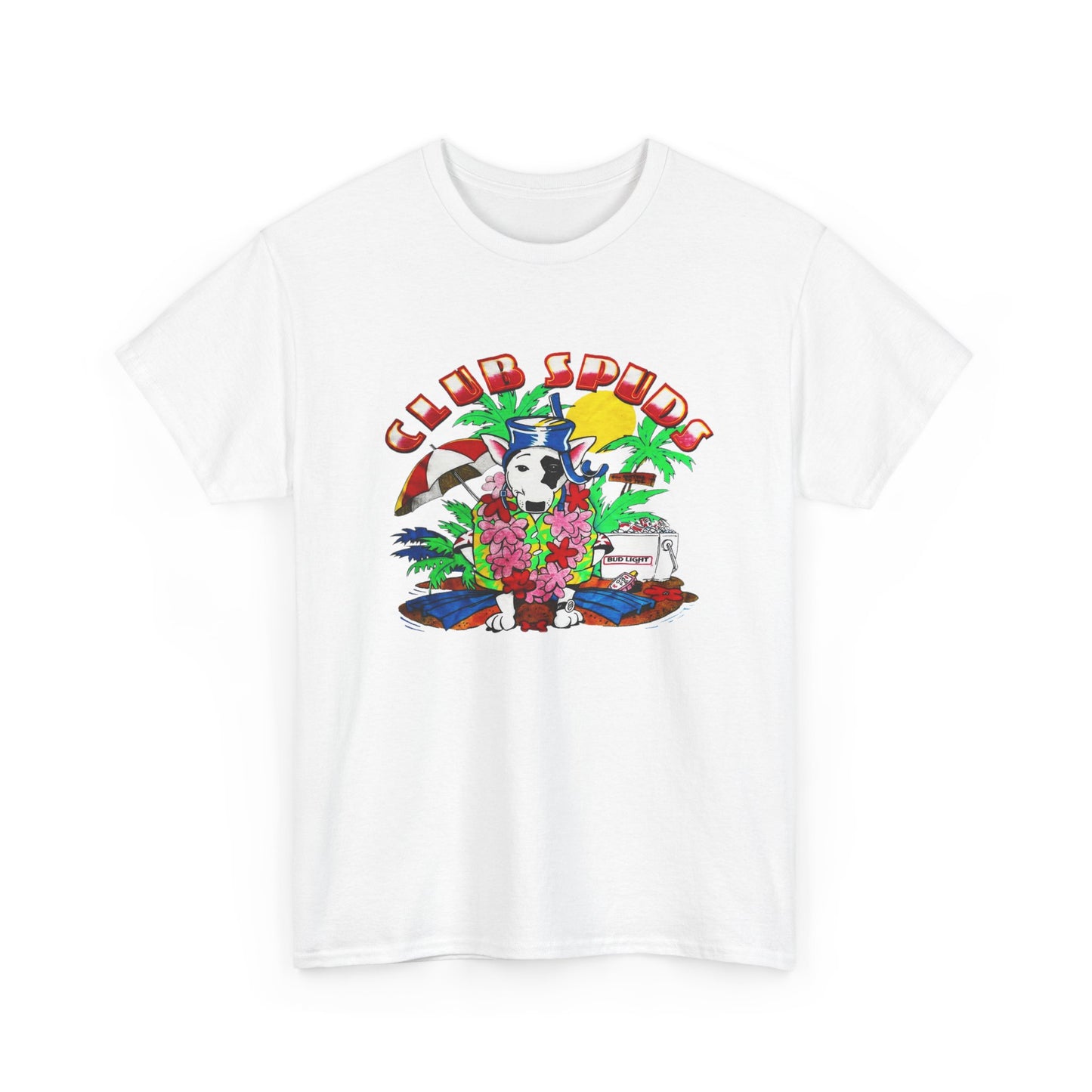 club spuds bud light vintage graphic reproduction tshirt