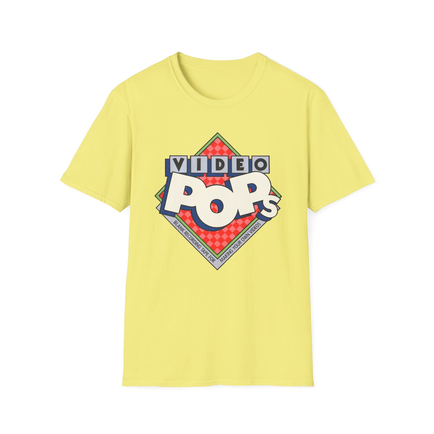 vintage video pops blank tape design tshirt