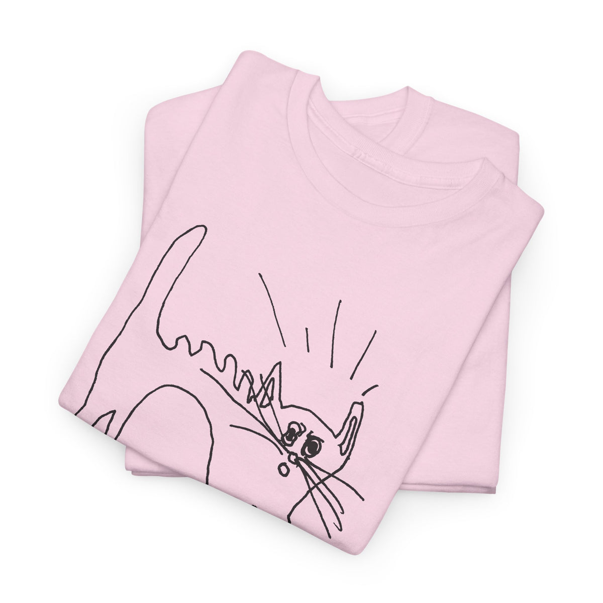 original drawing of a very spooked cat tshirt