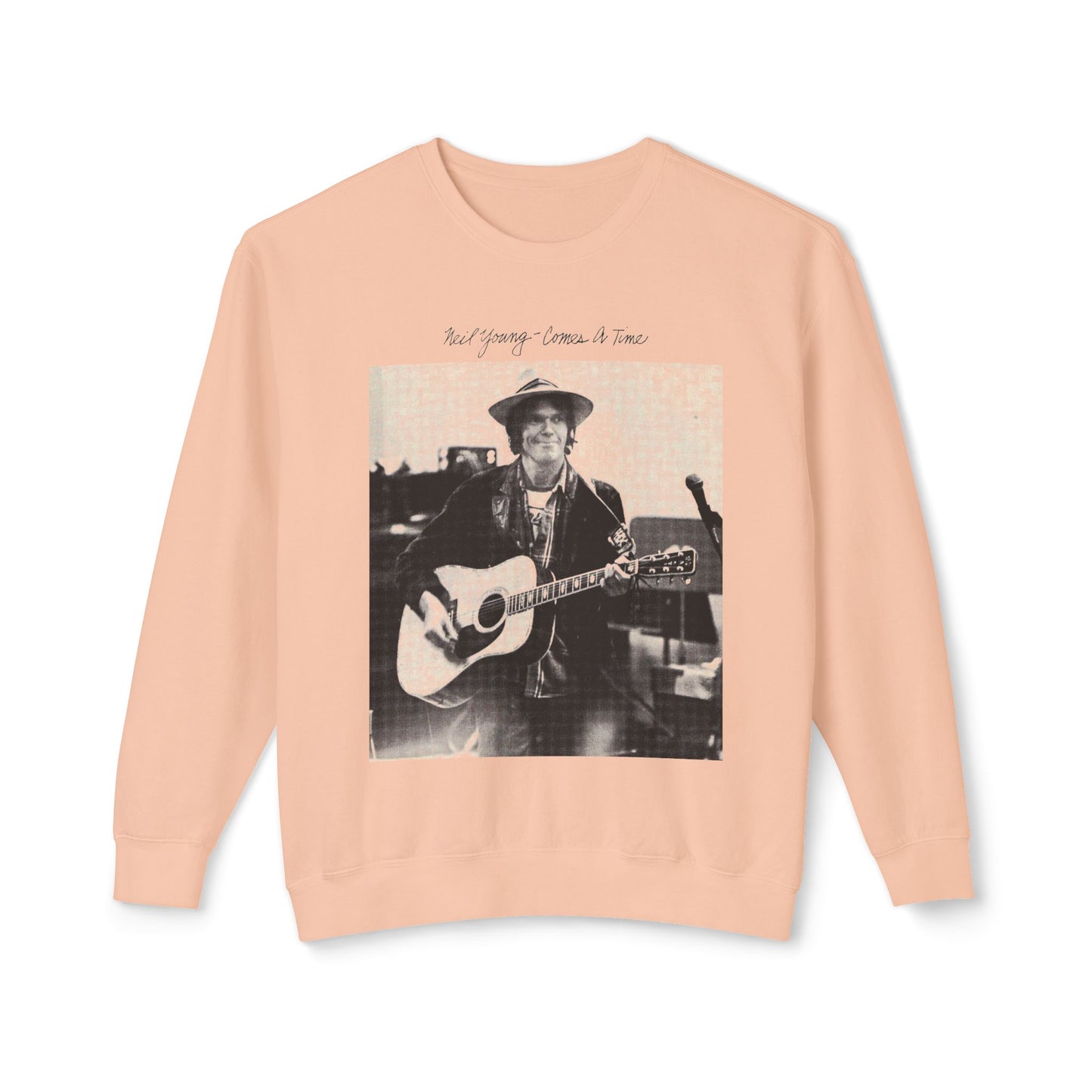 neil young 1978 comes a time album 100% cotton sweatshirt
