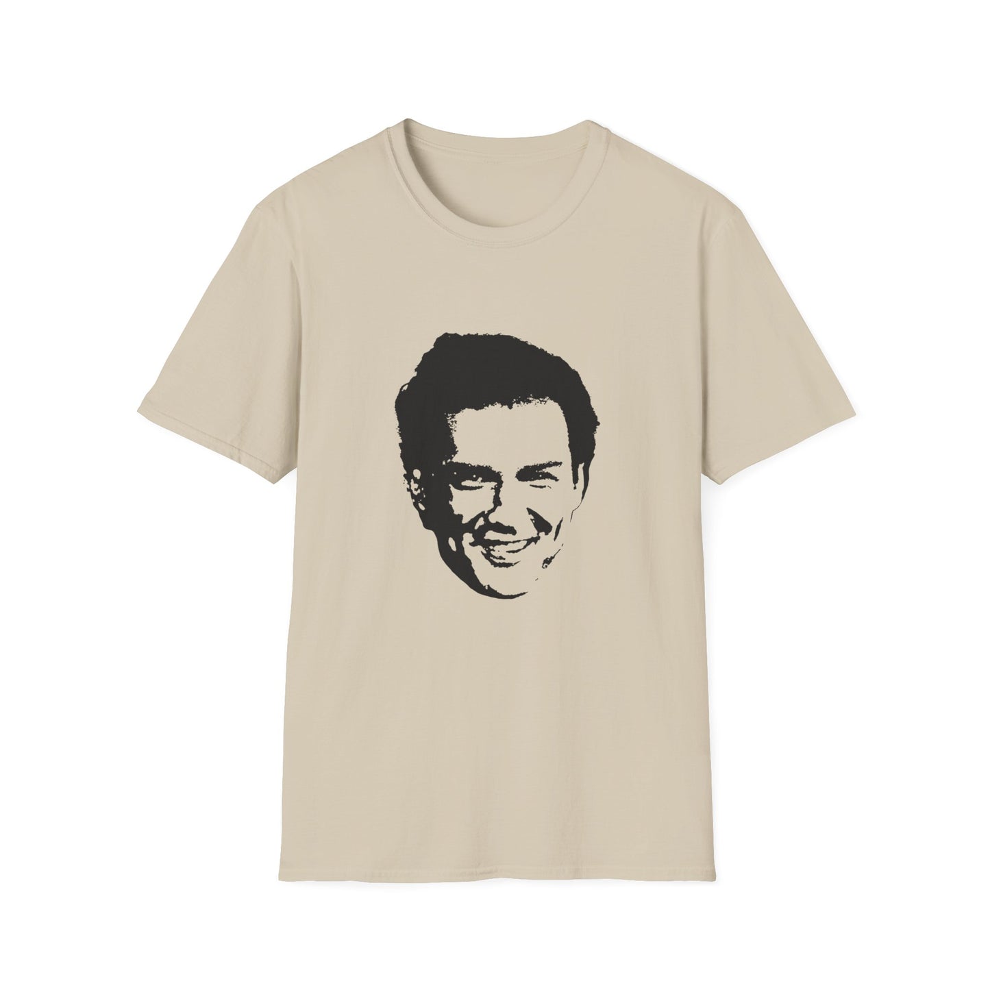 norm macdonald black stencil face tshirt