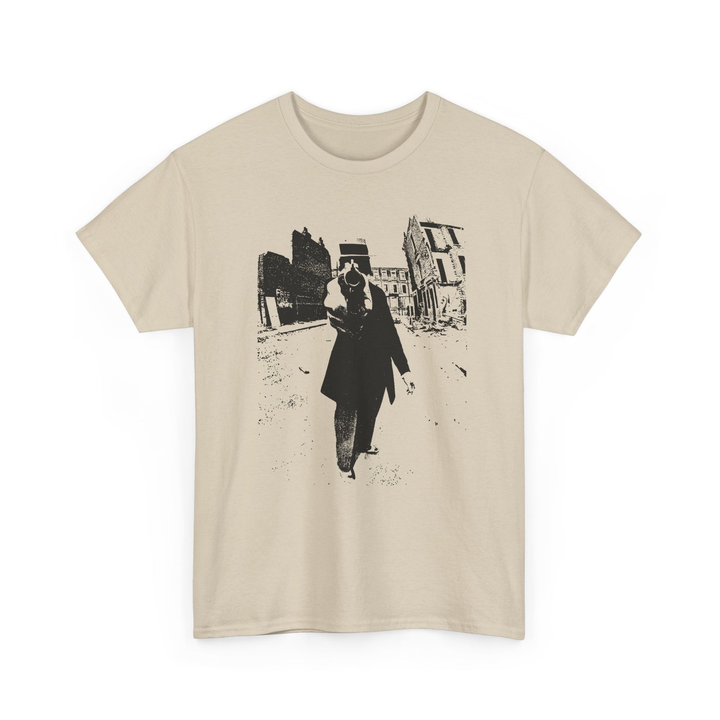 1960s counter culture magazine (friends) man with gun cover custom edit tshirt