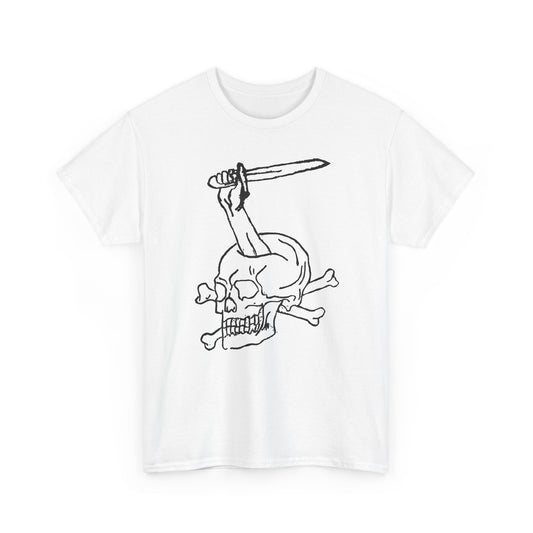 vintage tattoo art arm coming out of skull with sword tshirt