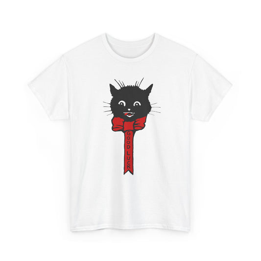 1922 calendar card graphic by unknown artist good luck cat tshirt