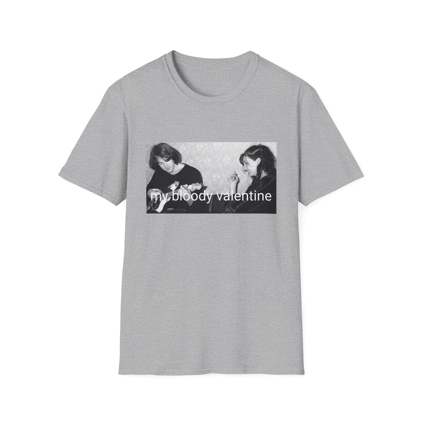 kevin shields and belinda butcher sitting on a couch tshirt