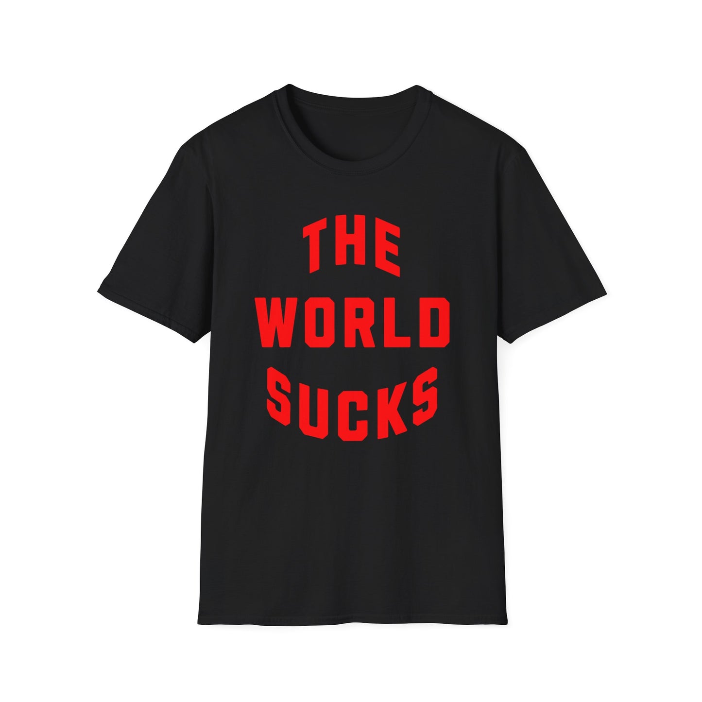 the world sucks in red tshirt