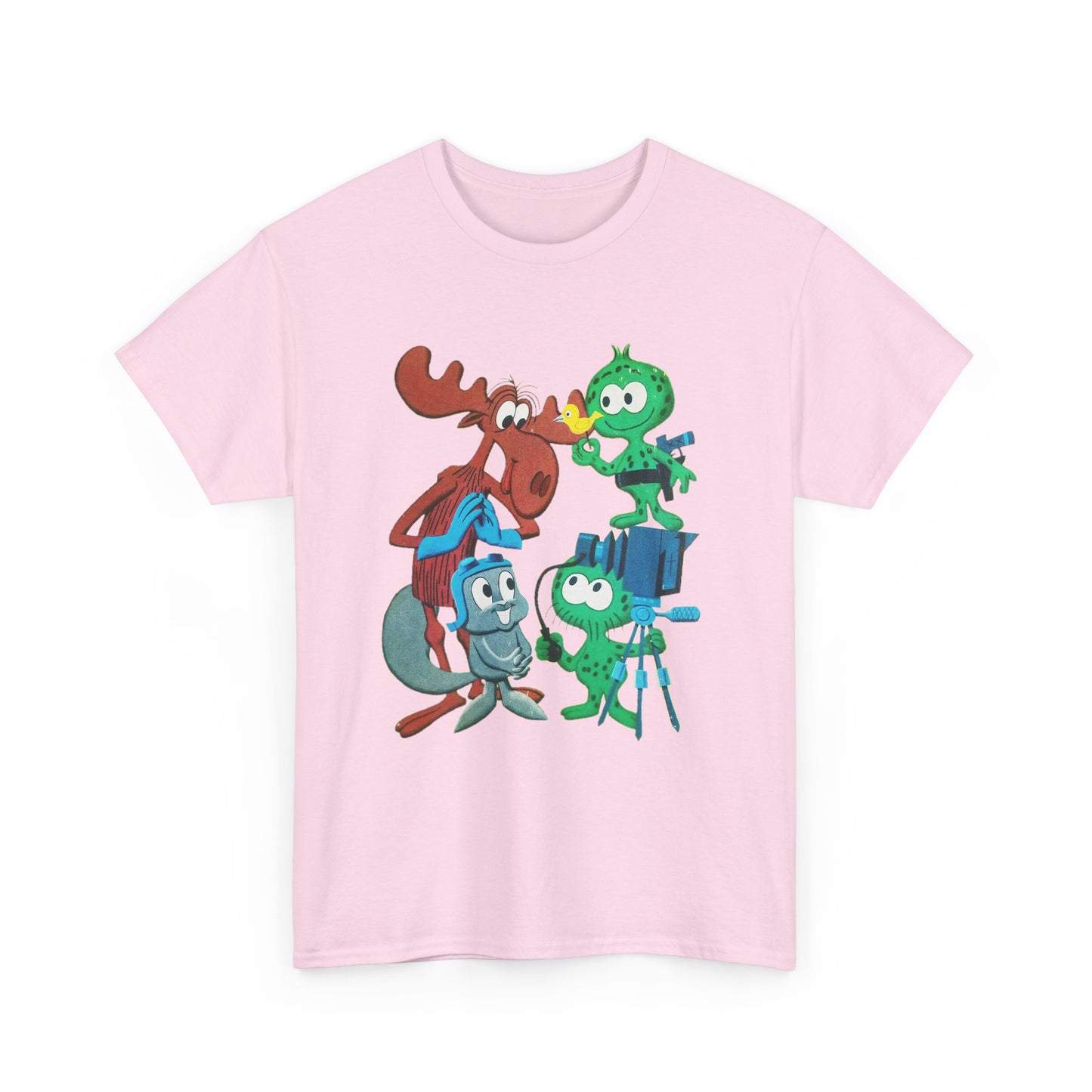 the rocky and bullwinkle show with gidney and cloyd reproduction tshirt