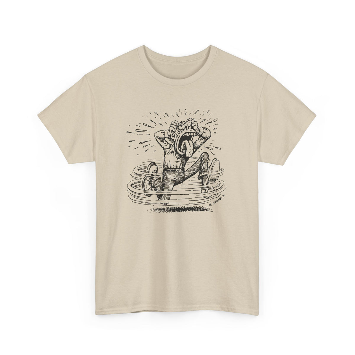 r. crumb man losing it tshirt