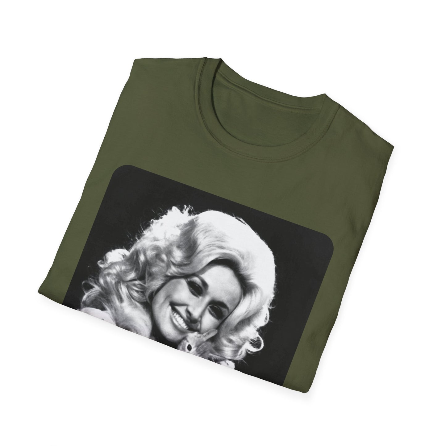 dolly parton and a kitten tshirt