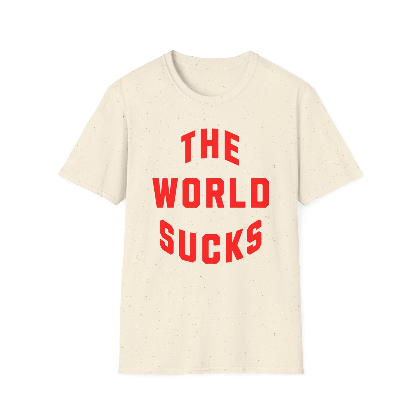 the world sucks in red tshirt