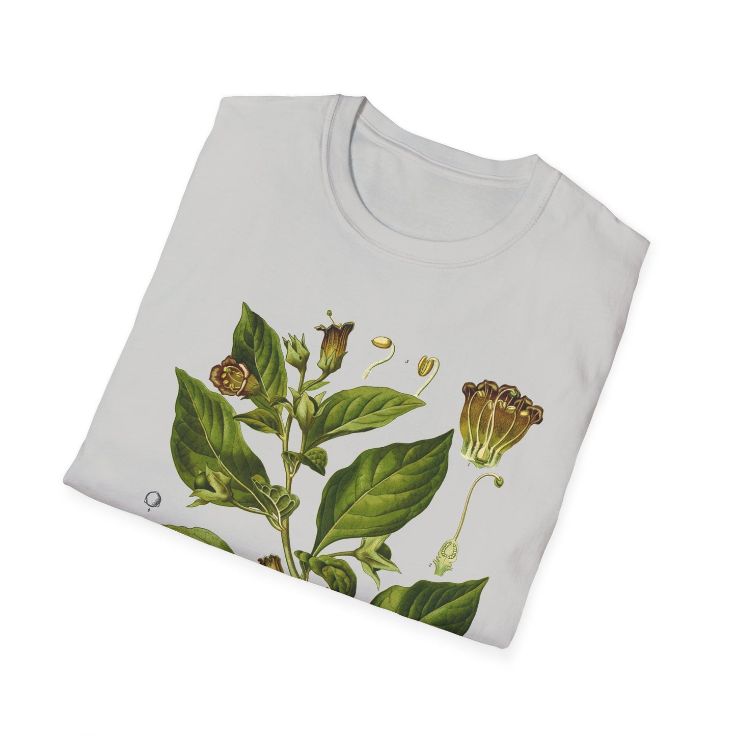 1887 botanical print from kohler's plants by hermann adolph kohler featuring atropa belladonna or deadly nightshade tshirt