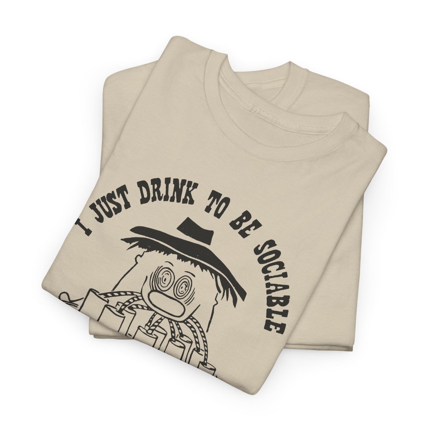 vintage i just drink to be sociable reproduction tshirt
