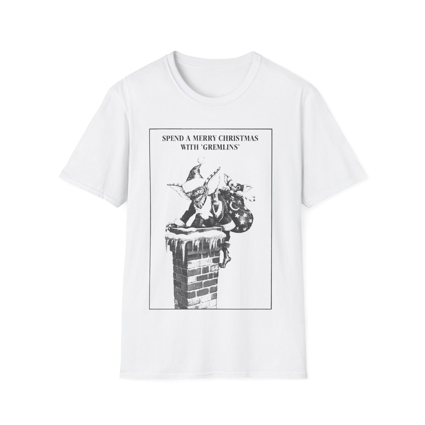 1984 gremlins christmas advertisement black 'n' white TSHIRT