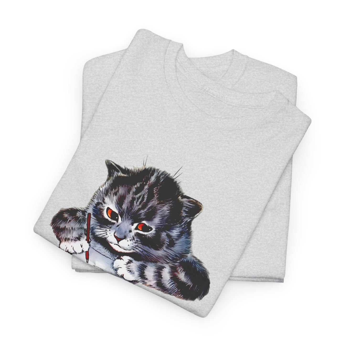 louis wain anthropomorphised cat painting i'll draw your portrait tshirt
