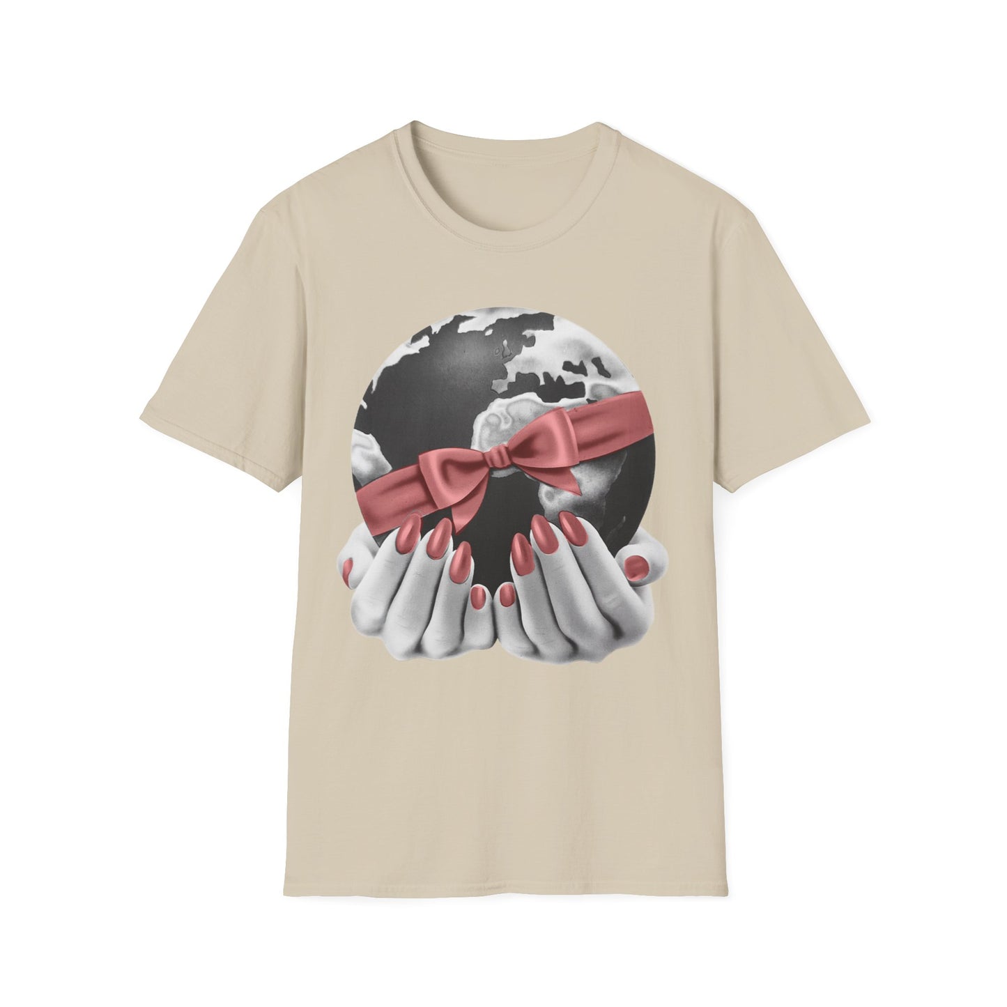 i'd give you the world 1980s graphic from a greeting card red nail version tshirt