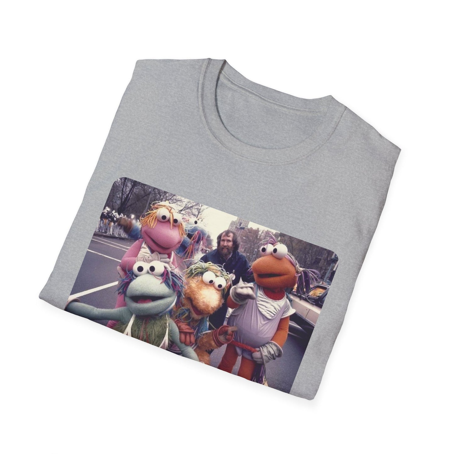 jim henson and the full-body fraggles at the 1984 macy's thanksgiving parade photo tshirt