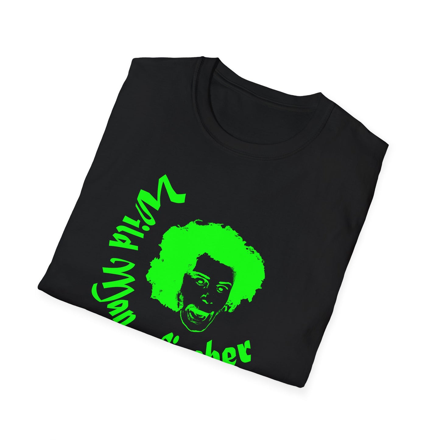 wild man fischer neon green stencil tshirt