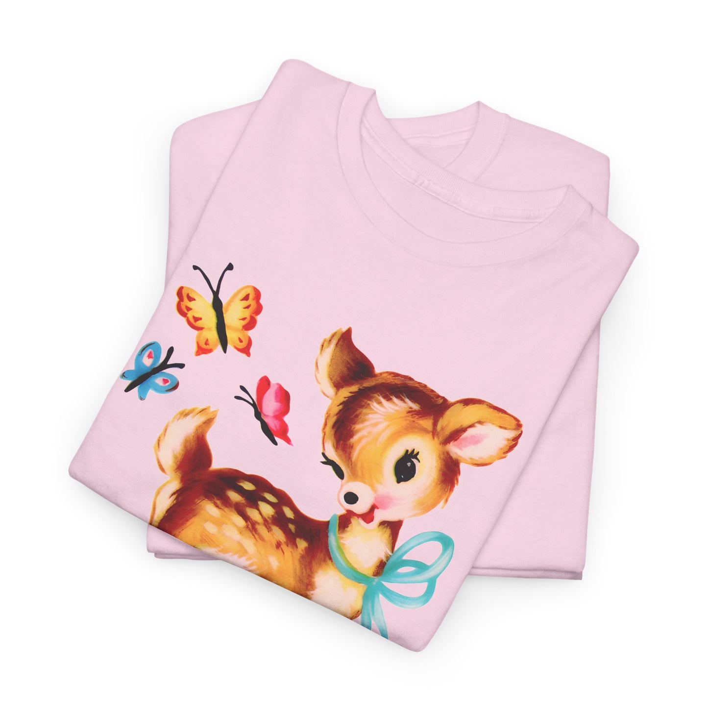 vintage cute baby deer reproduction tshirt