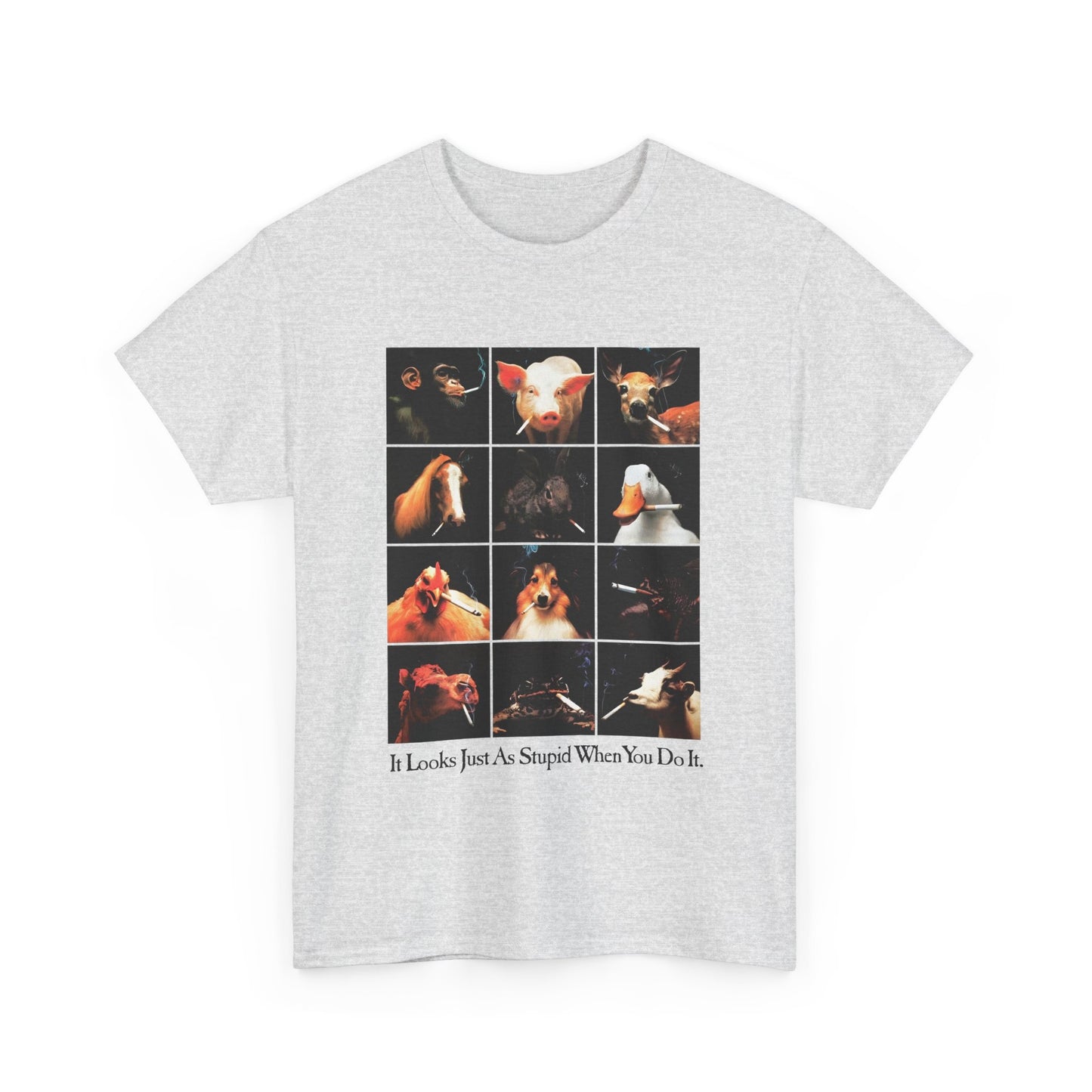 1990s anti smoking campaign poster it looks just as stupid when you do it reproduction tshirt