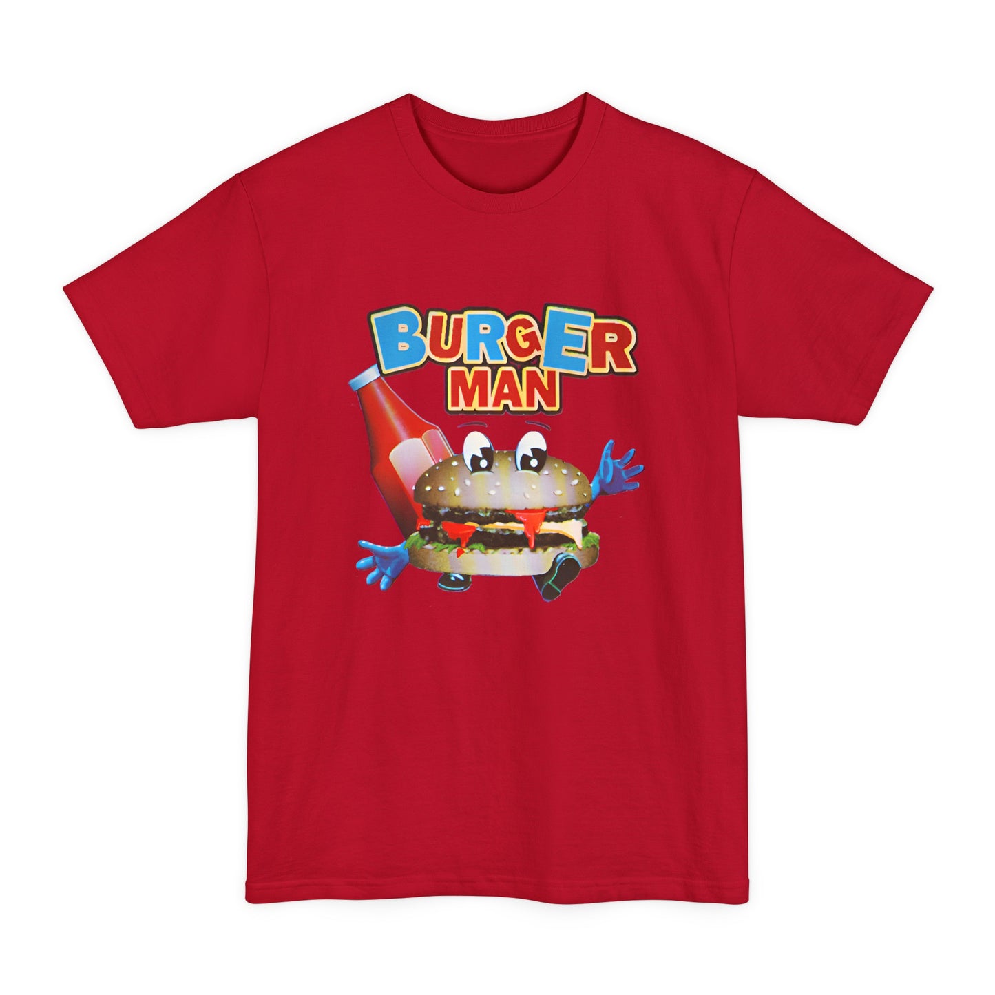 oversized old video game burger man reproduction unisex tall beefy tshirt