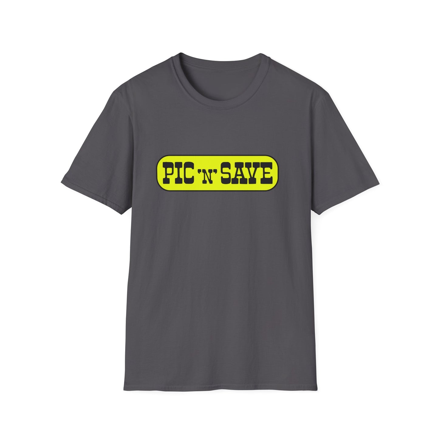 pic n save retail chain logo tshirt