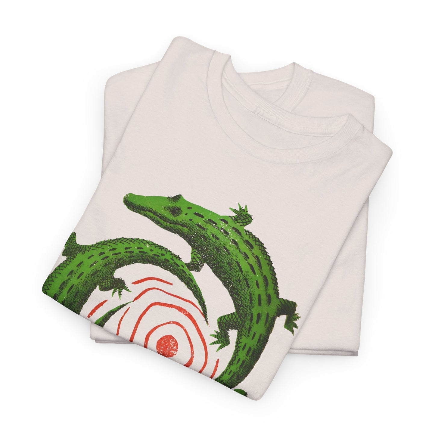 mid century manolo prieto three alligators swirl book cover tshirt