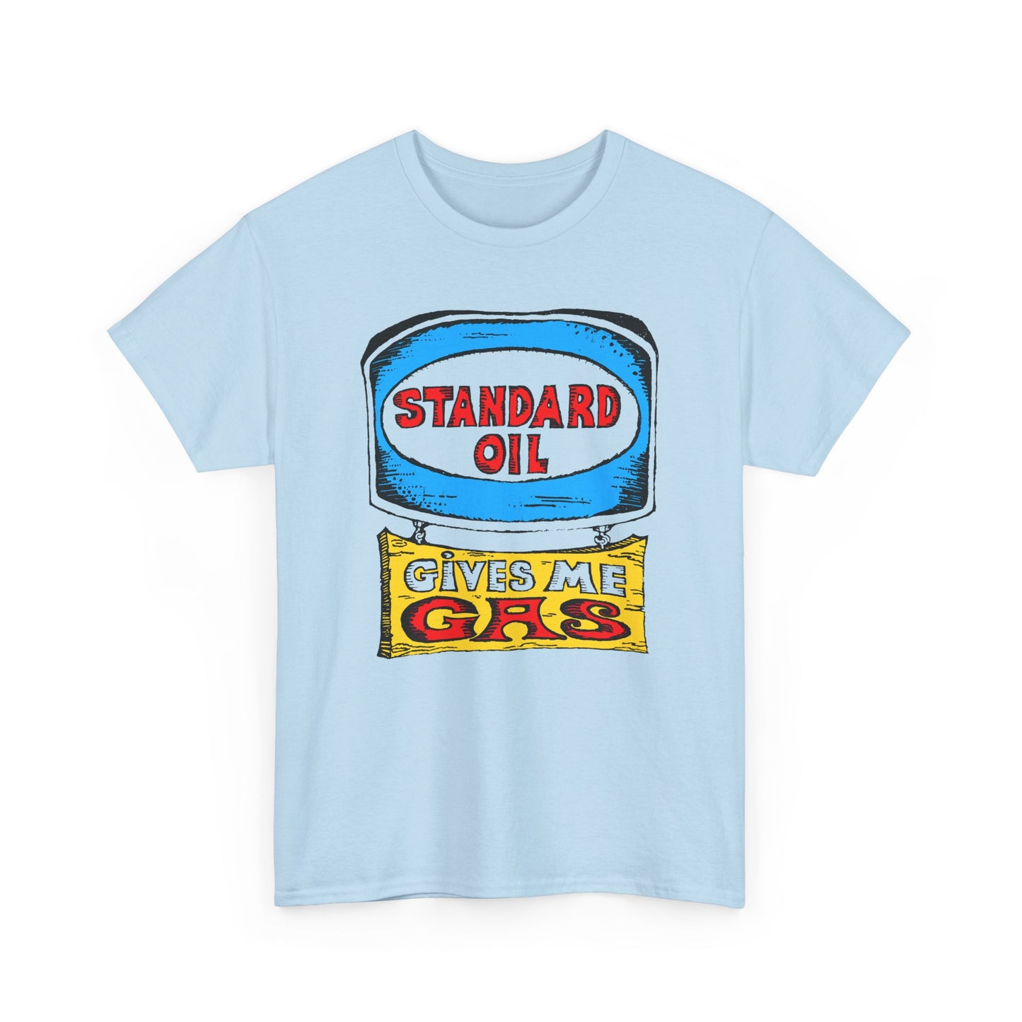 1970s standard oil gives me gas reproduction tshirt
