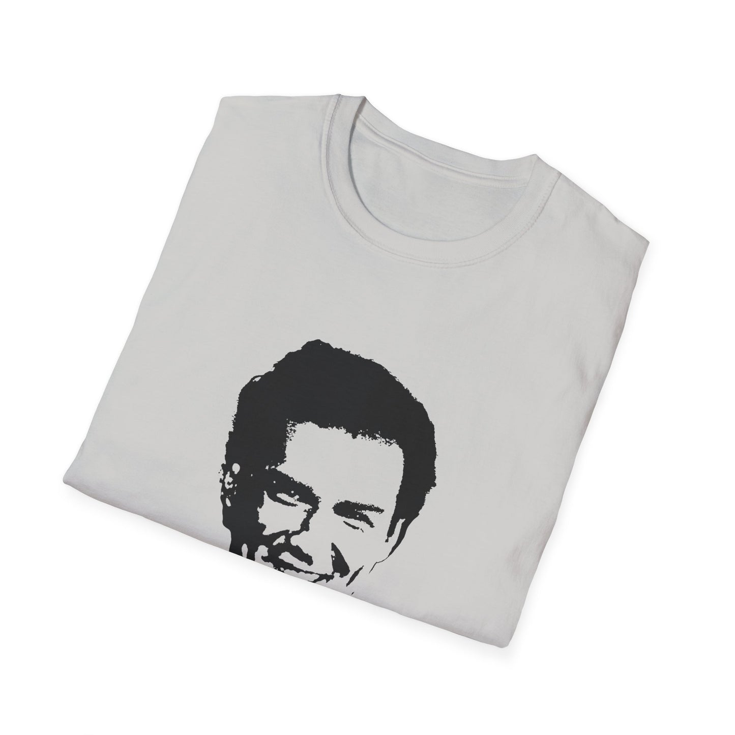 norm macdonald black stencil face tshirt