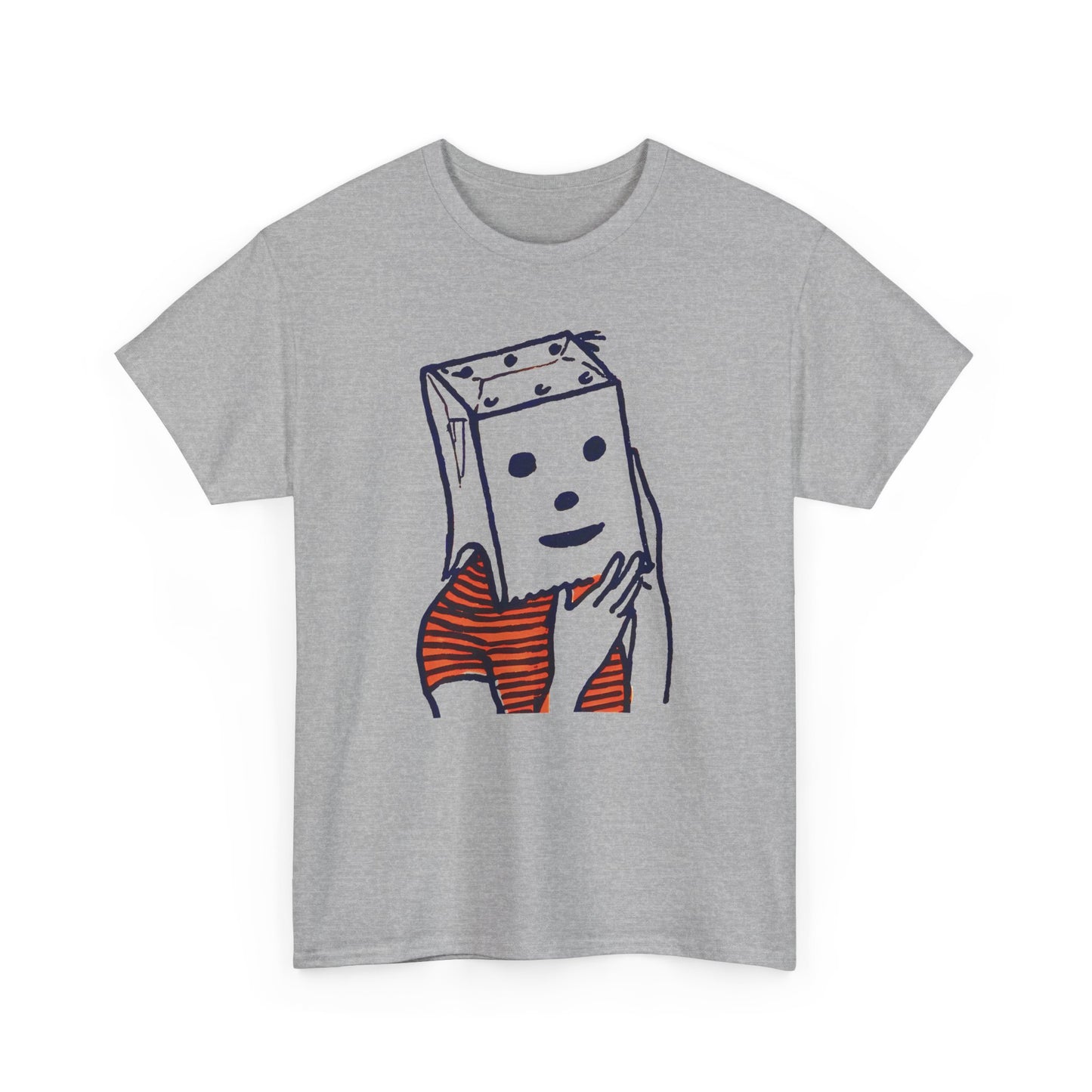 1950s magazine art paper bag halloween mask graphic tshirt
