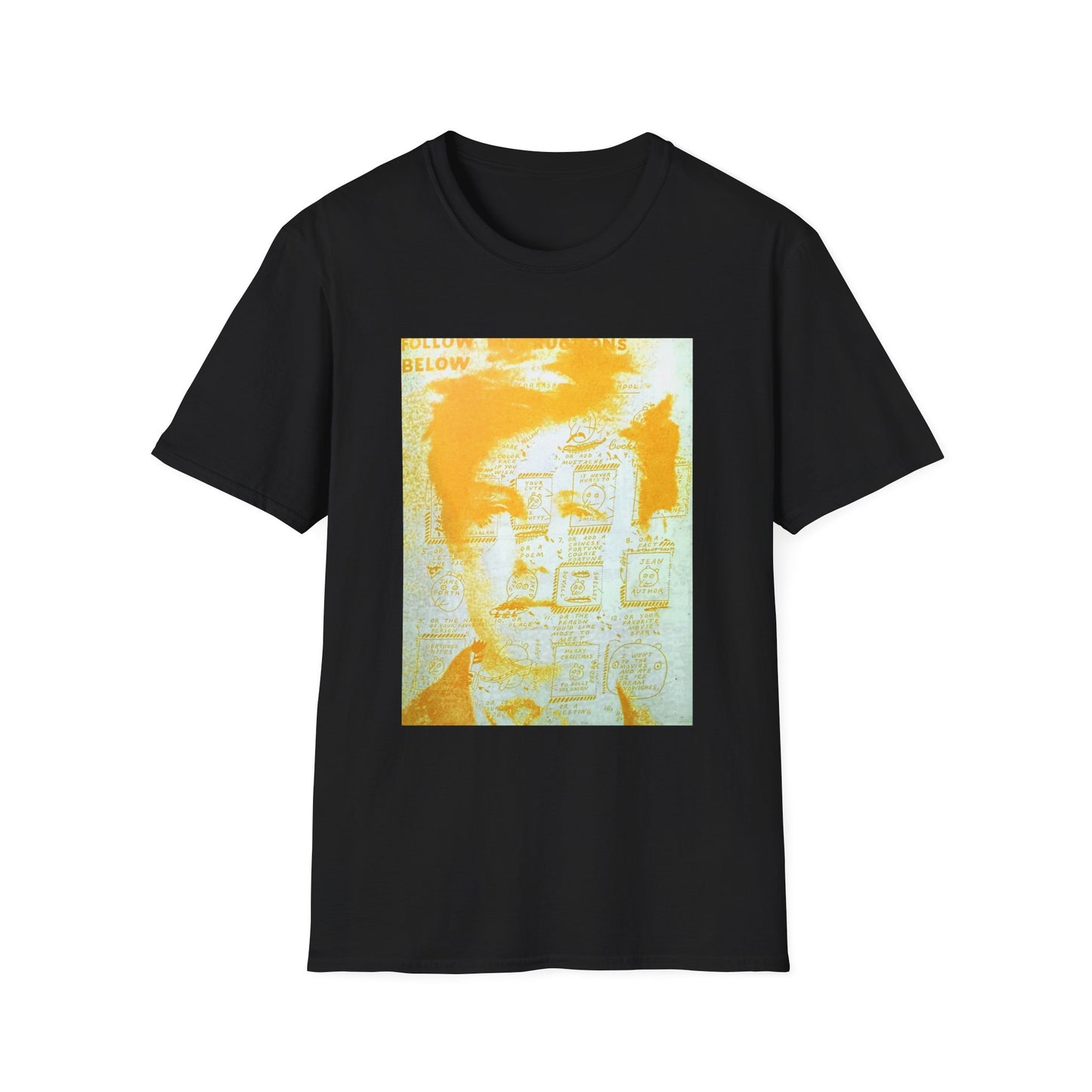 ray johnson arthur rimbaud art in gold tshirt