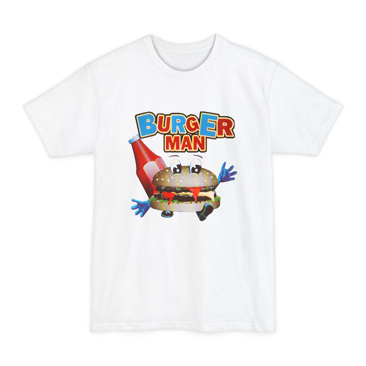 oversized old video game burger man reproduction unisex tall beefy tshirt