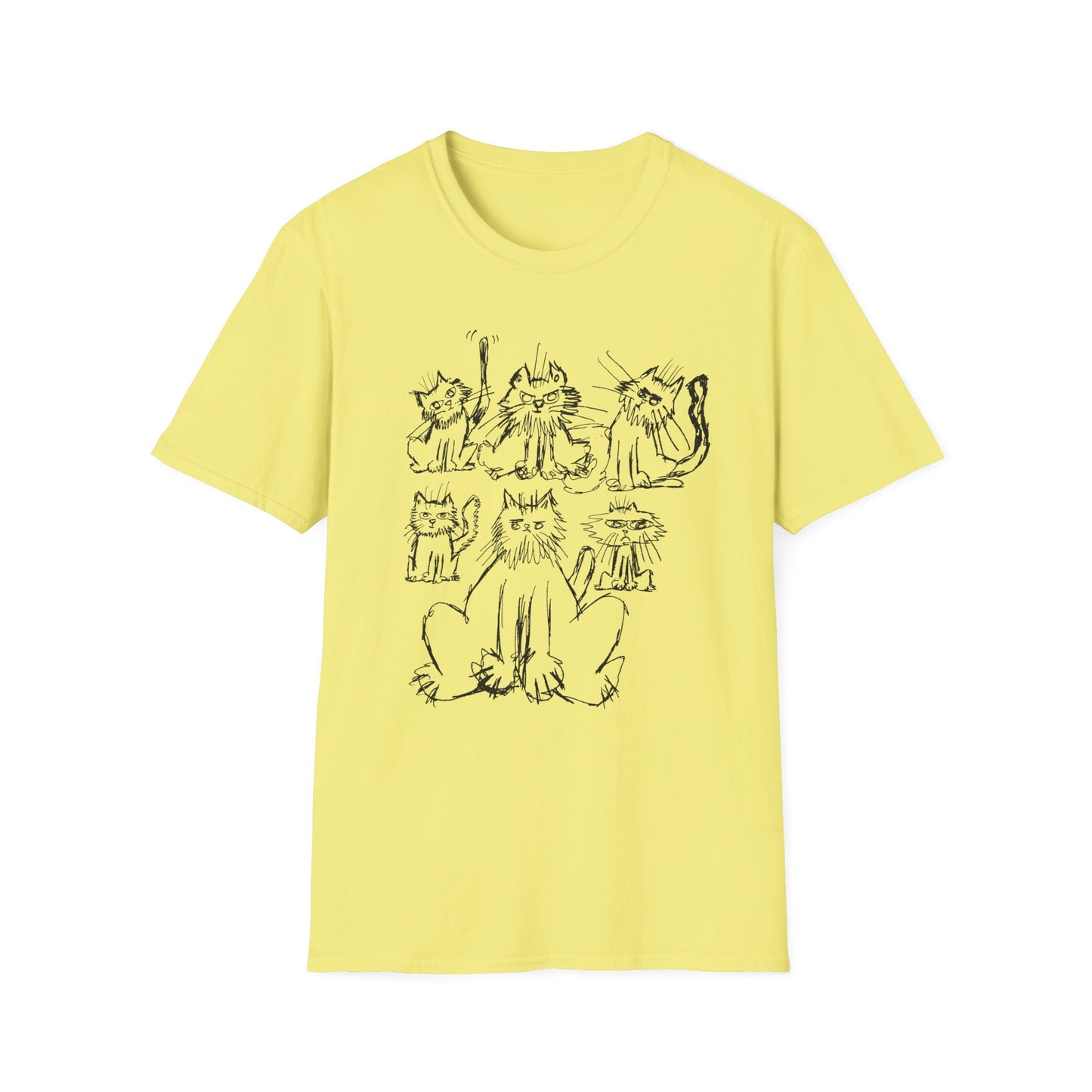 original drawing six cats tshirt