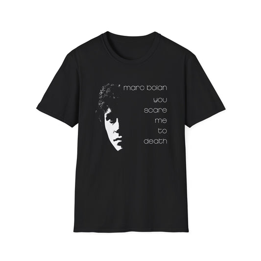 marc bolan 1981 you scare me to death album tshirt
