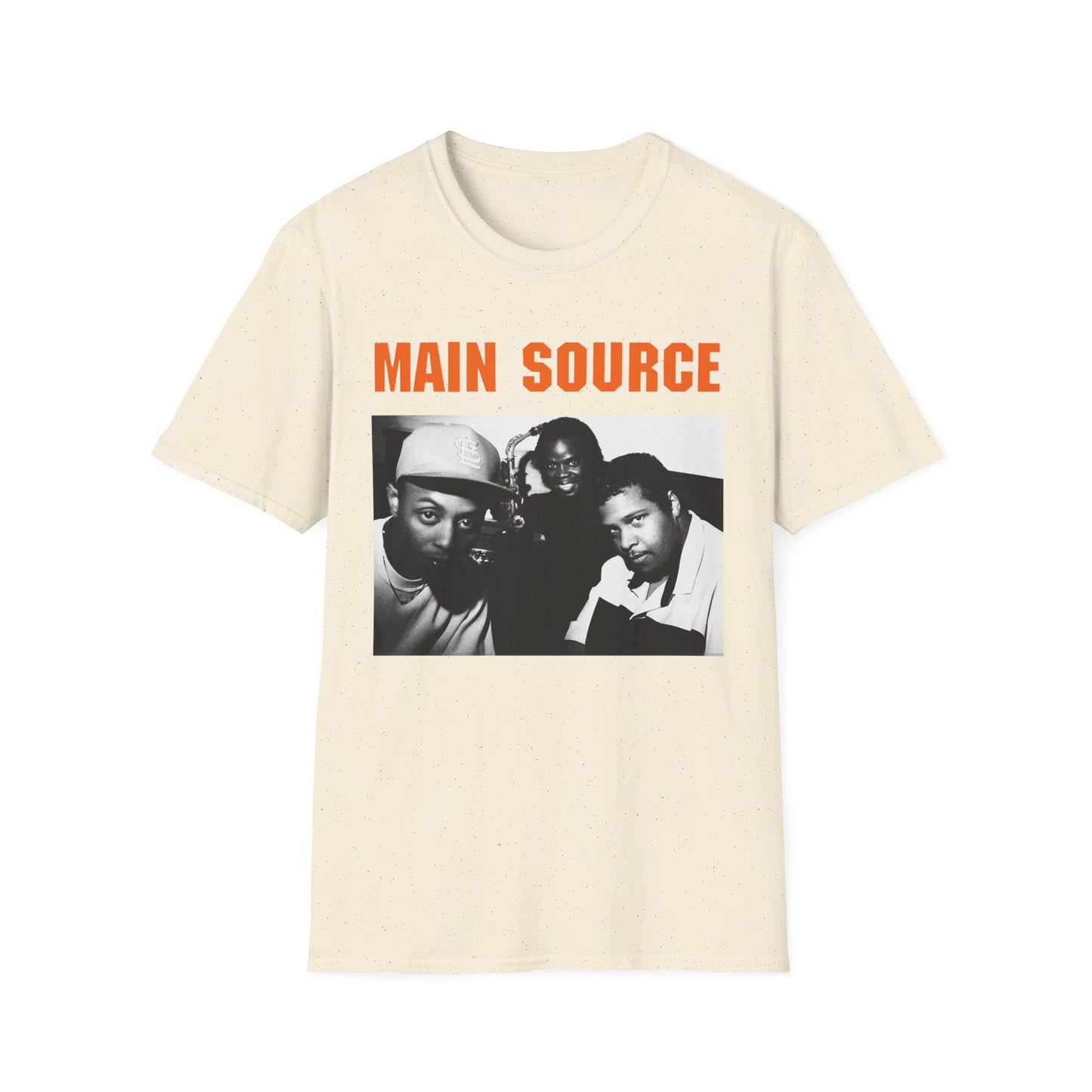 main source 90's hip hop legends photo on the couch tshirt