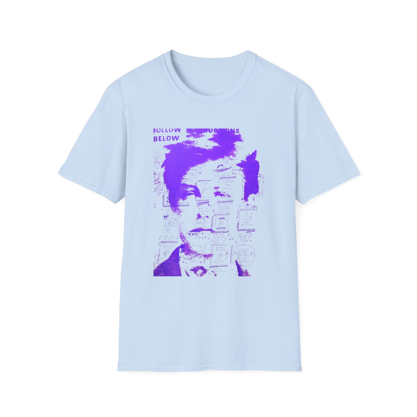 ray johnson arthur rimbaud art in purple tshirt