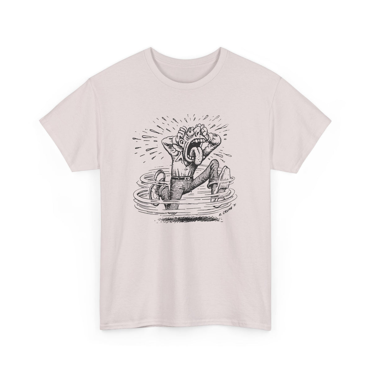 r. crumb man losing it tshirt