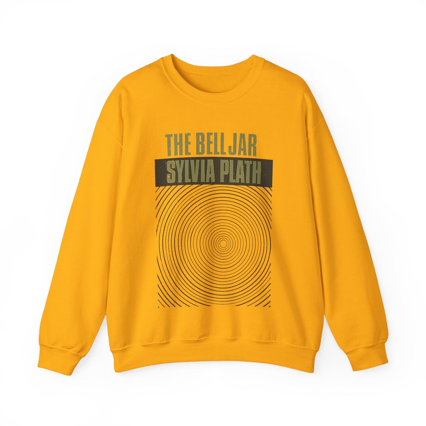 1963 book by sylvia plath "the bell jar" book cover on a unisex heavy blend crewneck sweatshirt